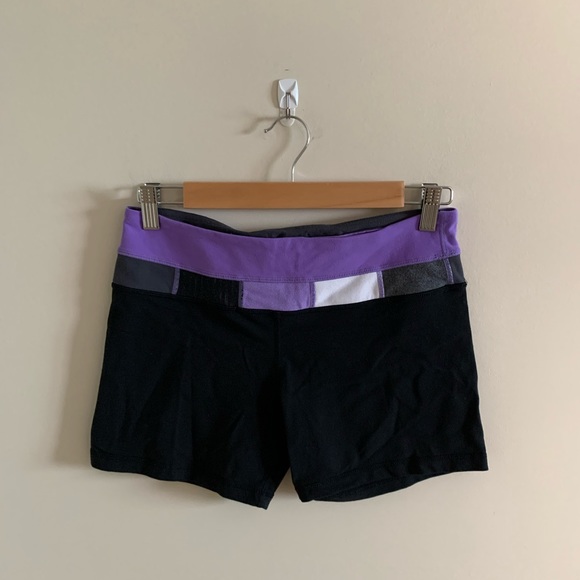 lululemon groove short Full On Luon Reversible Purple/Black & Grey/Black Size 8